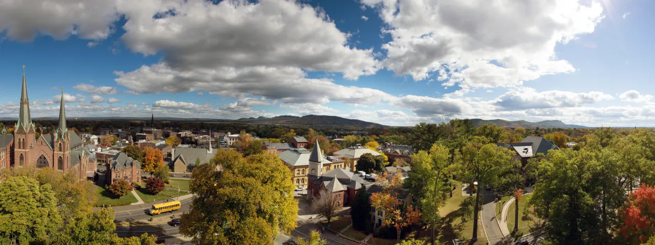 panoramic view of the campus and the valley