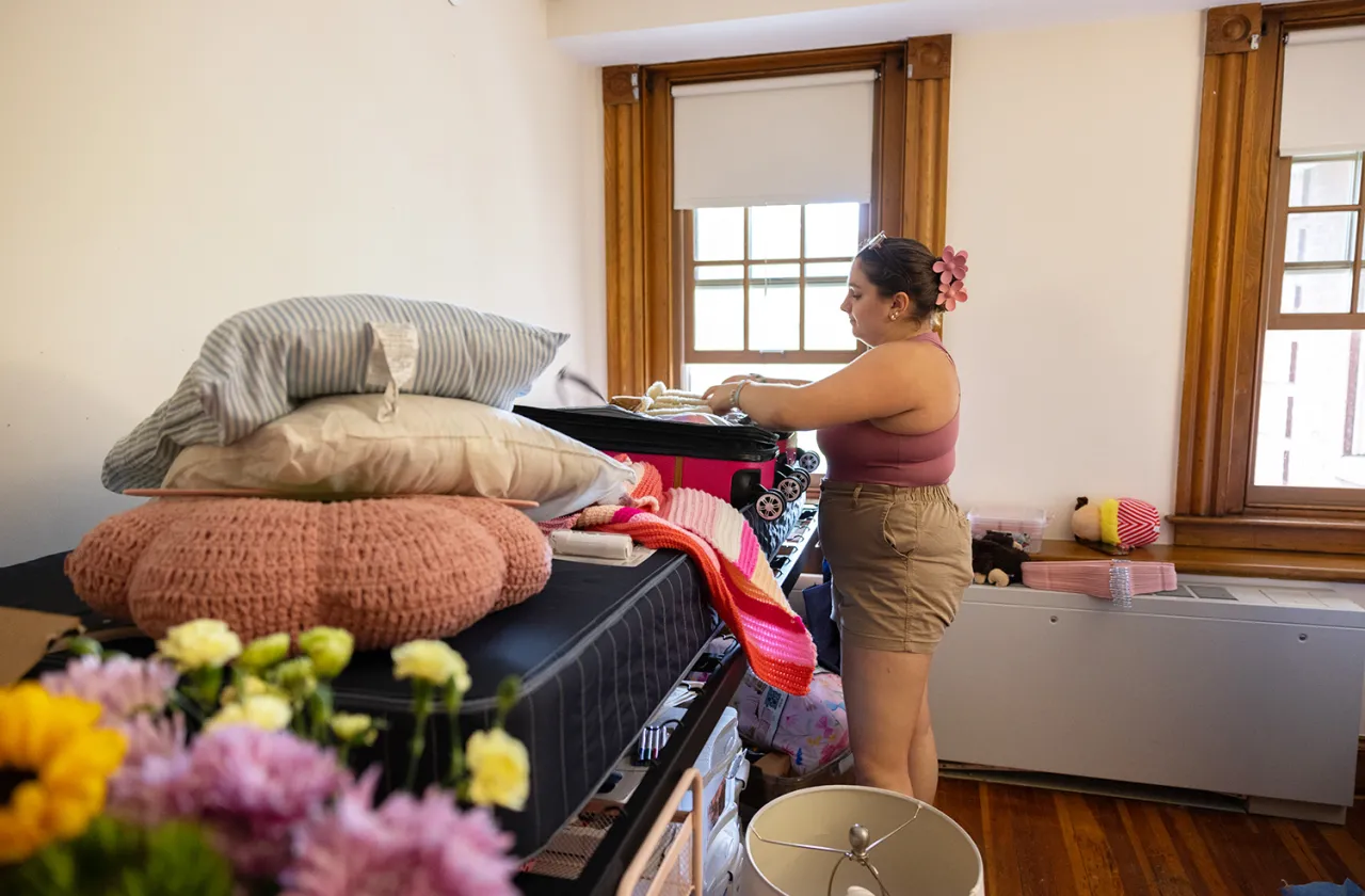 A student packing up their room.