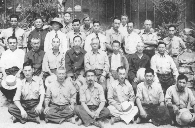 Japanese internees at Camp Lordsburg in New Mexico during World War II