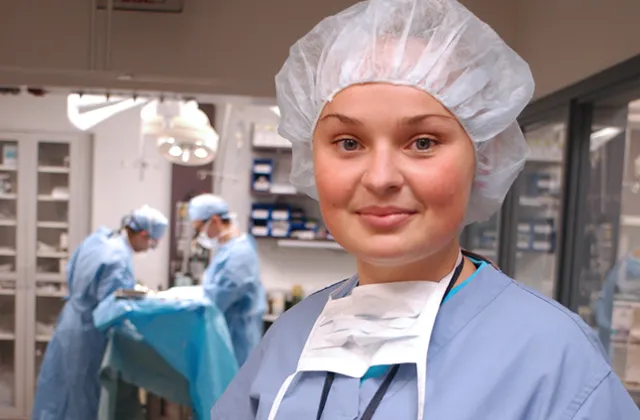 Student with an internship in a hospital
