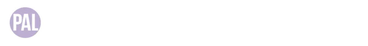 PAL in white text on a pale lavender background