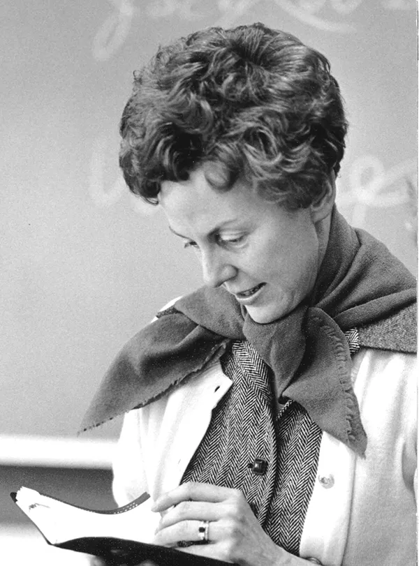 Jill Conway in a Smith classroom