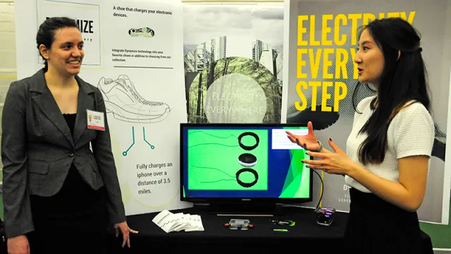 Two students at a business competition
