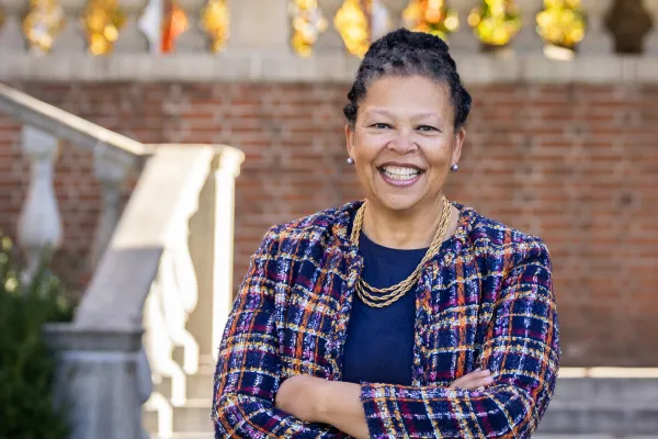 Sarah Willie-LeBreton in the quad at Smith College