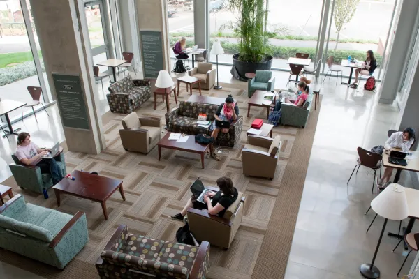 Students studying in Ford Hall