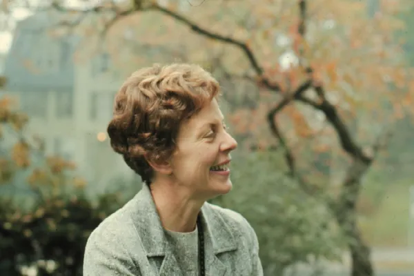 Jill Ker Conway photographed on campus