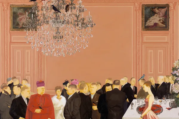 Reception, 1958, painting by Honore Sharrer