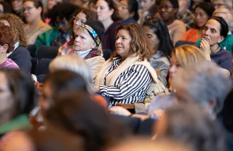 Alums listen to President Sarah Willie-LeBreton during Come Home to Smith
