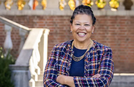Sarah Willie-LeBreton in the quad at Smith College
