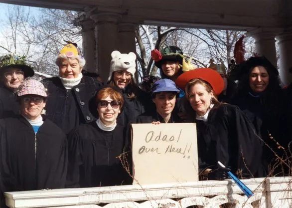 Ada Comstock Scholars on Rally Day in 1996.