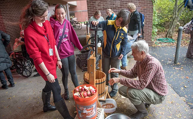 Cider pressing at Family Weekend 2016