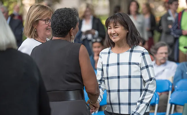 Alumna and Maya Lin at the Neilson groundbreaking