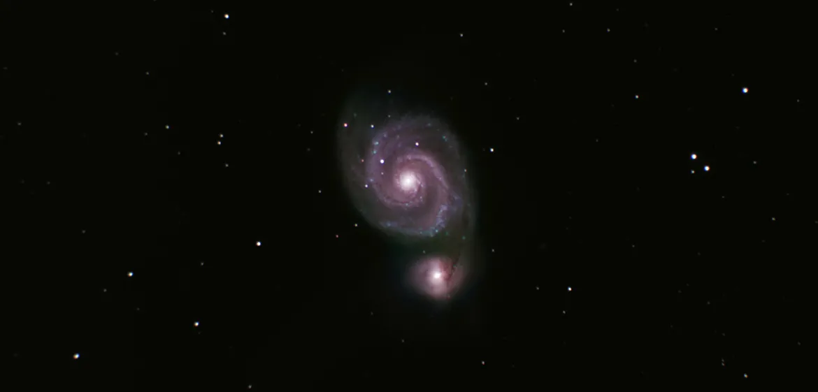 M51: Filters: V, R, I, C. Total Exposure Time: 300 mins