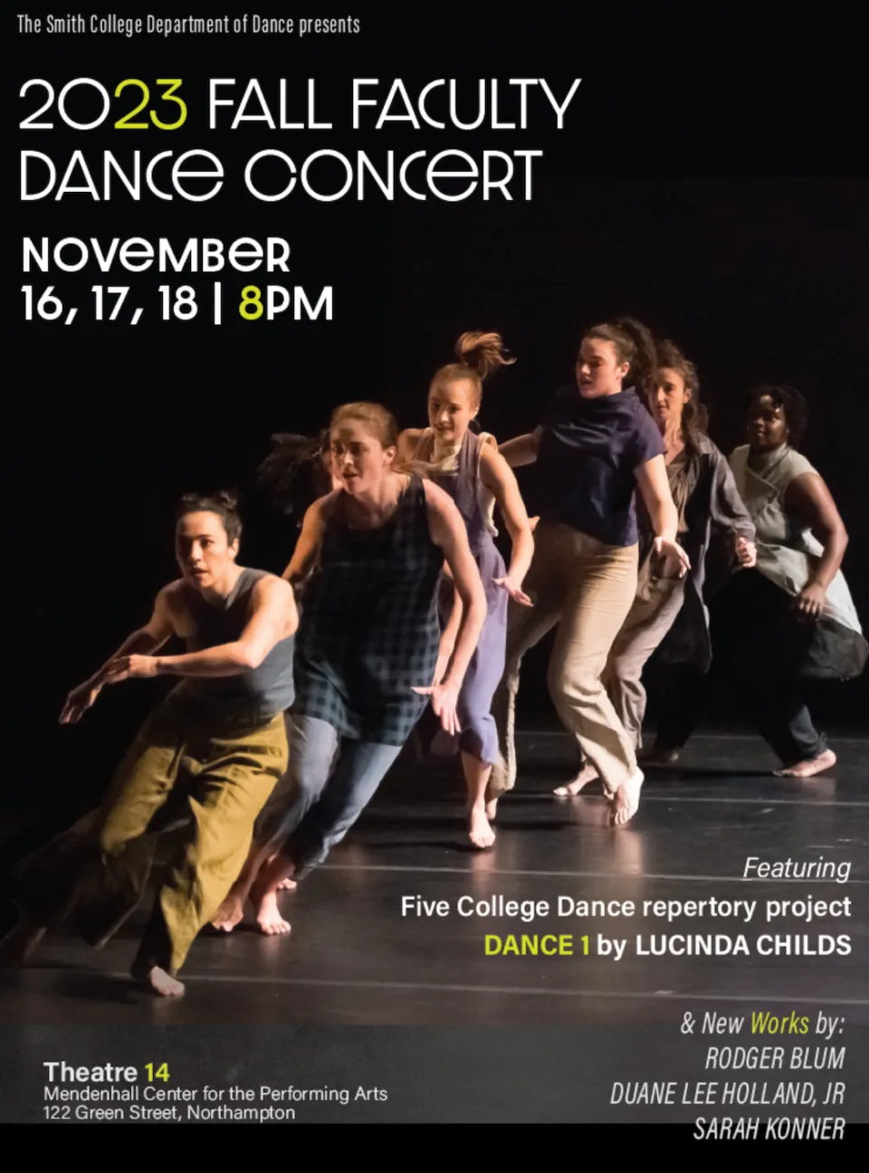 Poster for the Fall 2023 Faculty Dance Concert.