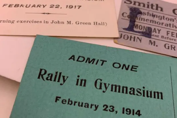 Tickets to Rally Day events, dating back to 1914 and 1917.
