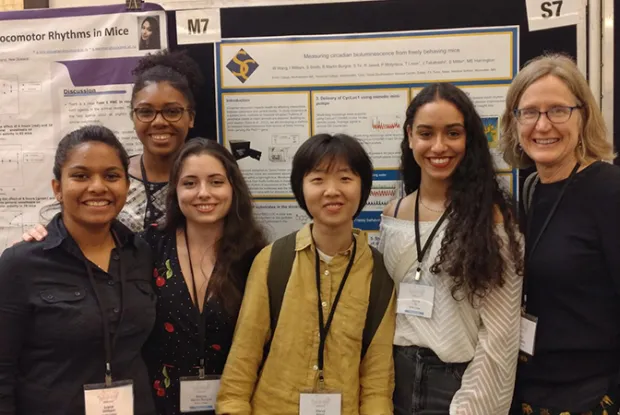 Neuroscience students with Professor Mary Harrington at a conference in Florica