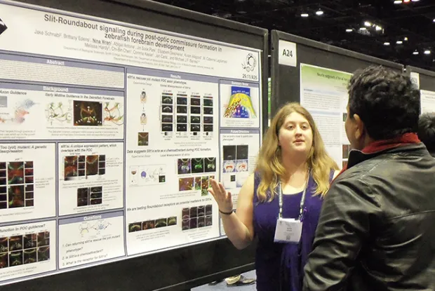 A neuroscience student at a conference in San Diego