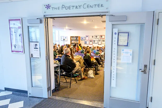Group of people attending a Poetry Center event